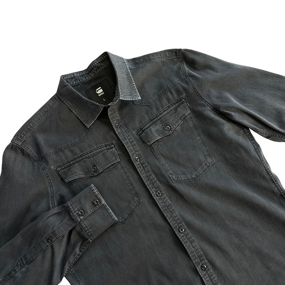 G Star Raw Marine Slim Shirt in Washed Black L - Picture 2 of 11